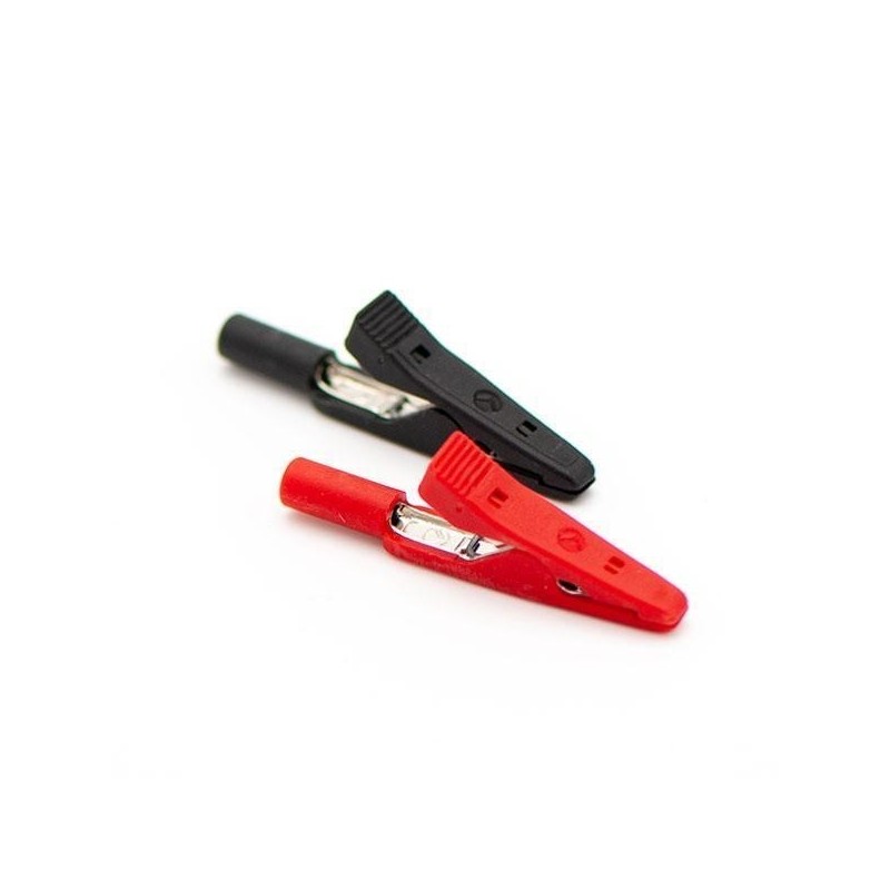 PINCE CROCODILE POUR FICHE MALE 2MM PINCE CROCODILE POUR FICHE MALE 2MM